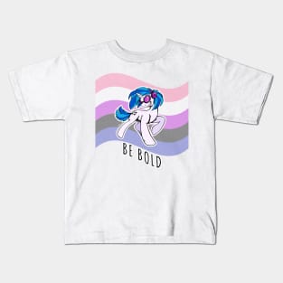 MLPRIDE Vinyl Scratch / Genderfluid Kids T-Shirt